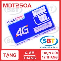 Sim 3G 4G Mobifone MDT250A Trọn Gói (4GB/Tháng)