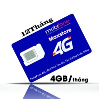 Sim 3G 4G Mobifone MDT250A Trọn Gói 1 Năm (4GB x 12 tháng) Không Cần Nạp Tiền từ MaxStore - Bảo hành 12 tháng