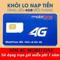 Sim 3G 4G Mobifone MDT250A Trọn Gói 1 Năm  (4GB/Tháng) [bonus]