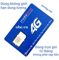 Sim 3G 4G OBC Mobifone trọn gói 1 năm 1.800GB