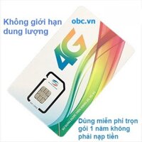 Sim 3G 4G OBC Viettel trọn gói 1 năm không giới hạn dung lượng