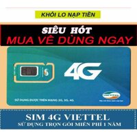 SIM 3G 4G VIETTEL D500 4GB/1 THÁNG x 12 tháng LTmart. trọn gói 1 năm không nạp tiền [bonus]