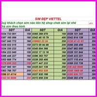 SIM 4G 1 NĂM SIM VIETTEL SỐ ĐẸP 09 TẠI ĐÂY LÔ 3 hottt ***