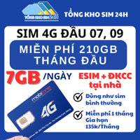 Sim 4G 5G Mobifone Đầu 07 09 Lên mạng - Miễn Phí Gói Data 210GB/Tháng đầu [ĐKCC + ESIM tại nhà]