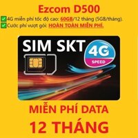 SIM 4G D500 Vinaphone Ezcom  - Miễn phí data 12 tháng [KHÔNG CẦN NẠP TIỀN]