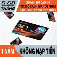 SIM 4G D500 VINAPHONE TRỌN GÓI 1 NĂM 5GB/tháng