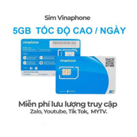 Sim 4G Giá Rẻ Vinaphone BIG50Y 5GB/Ngày - Tỷ Gb Xem YOUTUBE/TIK TOK/ZALO - Miễn phí 3 Tháng Không Nạp Thẻ