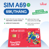 Sim 4G LOCAL 2GB/Ngày VNSKY 3GB/Ngày (Sóng Mobifone) - Miễn Phí 30 Ngày Miễn phí Mạng Cho Áp Be