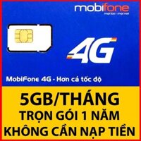 Sim 4G Mobi F500N - F500 4-5Gb/tháng - Miễn phí 1 năm không nạp tiền