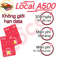 Sim 4g mobi FULL DATA LOCAL A500 12A50S 12SKY59 MDT150 KM 500GB/T 12DF50 MDT2501 năm không tốn phí gia hạn