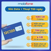 Sim 4G Mobifone 12C120 miễn phí data 14 tháng  - Mobifone store