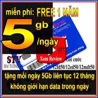 Sim 4g Mobifone 12FD50/12mdt50 trọn gói 1 năm, có ngay 5gb 1 ngày x 12 Tháng, cam kết bảo hành 1 năm