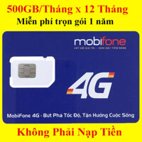 Sim 4G Mobifone 12MDT150 Trọn gói 12 tháng, mỗi tháng 500Gb tốc độ cao