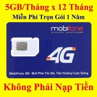 Sim 4G MobiFone 5Gb/Tháng Trọn Gói 12 Tháng-F500
