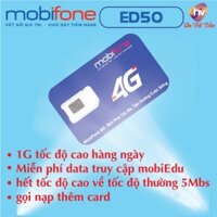 Sim 4G mobifone ED60 cho học sinh, sinh viên online mùa dịch