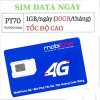 Sim 4G MobiFone gói cước PT70 (30 GB/tháng ) truy cập tốc độ cao