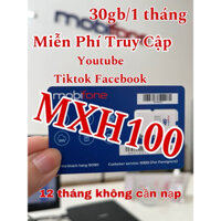 SIM 4G MOBIFONE gói cước MXH100