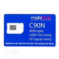 Sim 4G siêu data Mobifone ❤️C90N ❤️FREE THÁNG ĐẦU❤️ SIM 4G MOBIFONE