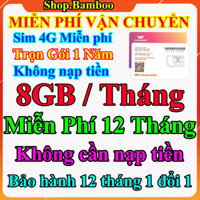 Sim 4G Trọn Gói 1 Năm - 8GB/THÁNG - Tốc Độ Cao với Giá Siêu Rẻ - Sim 4G Vietnamobile Miễn Phí 12 Tháng