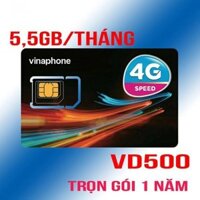 Sim 4G Trọn Gói 1 năm Vinaphone Có 5GB / Tháng 60Gb 1 Năm - Mua 1 Lần DÙng Cả Năm Phủ Sóng Toàn Quốc
