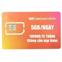 Sim 4G Vietnamobile Data Miễn Phí 1 Năm 5GB/Ngày 150 GB/tháng Dùng luôn