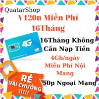 ❀☏■SIM 4G Viettel 1Năm V120n, V120z 16Tháng 8Tháng 4GB/Ngày, Free Nội Mạng, 50p Ngoại Mạng KHÔNG TRÔI NGÀY SỬ DỤNG