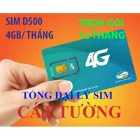 SIM 4G VIETTEL D500 1 NĂM KHÔNG NẠP TIỀN