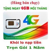 Sim 4G Viettel D500 4GB -Tháng Trọn Gói 1 Năm -Sim 4G Viettel D500