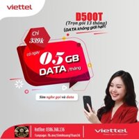 Sim 4G Viettel D500T 5Gb/tháng Trọn Gói 1 Năm - NGHE GỌI ĐƯỢC