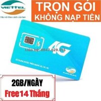 Sim 4G Viettel Full Data Tốc Độ Cao 4G 12ST60N - 2GB/Ngày Trọn Gói 14 Tháng