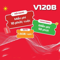 SIM 4G VIETTEL GÓI CƯỚC MỚI V120B SIÊU LƯỚT WEB