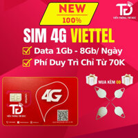 Sim 4G Viettel Không Giới Hạn Data MXH100/MXH120/MXH150. Sim Đẹp Giá Rẻ, Gọi Miễn Phí, Data 1Gb-8Gb/Ngày