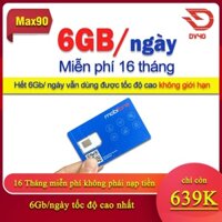 Sim 4G Viettel, Mobifone, Vinaphone 12SD125, 12MDT50, 21G12 6GB/Ngày 180GB/tháng - Trọn Gói 16 tháng