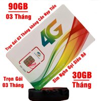 Sim 4G Viettel trọn gói 3 tháng 30GB/tháng không cần nạp tiền