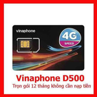 Sim 4G Vina trọn gói 1 năm D500 (Mạnh như Sim 4G Viettel và Sim 4G Mobi) - Vina 1 năm