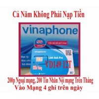 Sim  4G Vina VD149 trọn gói cả năm không nap thẻ