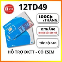 Sim 4G Vinaphone 12TD49 Có 100Gb Data Tốc Độ Cao Mỗi Tháng, Miễn Phí 12 Tháng Sử Dụng
