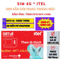 Sim 4G -Vinaphone 4g ( free tháng đầu ) - Itelecom 4g - 90gb/tháng - FREE GỌI VINA - Giống sim 4G Vinaphone VD89 -VD149