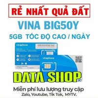 SIM 4G VINAPHONE BIG50Y TỶ GB DATA TRUY CẬP MXH/CHỈ 50K/THÁNG/MIỄN PHÍ THÁNG ĐẦU/ĐĂNG KÝ CHÍNH CHỦ