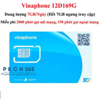 SIM 4G Vinaphone D169G 7GB/Ngày, Miễn Phí Nội Mạng, 200 Phút Ngoại Mạng, Trọn Gói 12 Tháng
