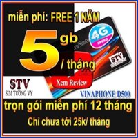 sim 4g vinaphone d500 ,12td49, d159v trọn gói miễn phí 1 năm