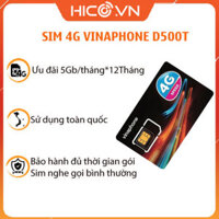 Sim 4G Vinaphone D500 – D219 – Tặng 5GB/tháng Trọn Gói 1 Năm Không Cần Nạp Tiền – Có Thể Nghe Gọi