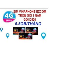 SIM 4G VINAPHONE D500 (5Gb/tháng) trọn gói miễn phí, dùng cho điện thoại di động ,máy tính bảng,phát wifi,Dcom