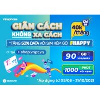 Sim 4G Vinaphone FHAAPY miễn phí 1000 phút gọi VinaPhone tặng 3GB/ngày ( Miễn phí 12 tháng )