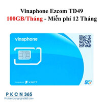 Sim 4G Vinaphone gói TD49 Trọn gói 12 tháng, mỗi tháng có 100GB