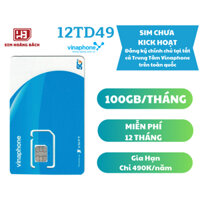 Sim 4G VINAPHONE gói TD49/12TD49 - 100GB/THÁNG - DK CHÍNH CHỦ