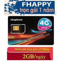 Sim 4G vinaphone HAPPY tặng 60gb/tháng trọn gói 12 tháng ,1000p gọi kết nối đam mê