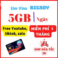 Sim 4G vinaphone Miễn phí 3 Tháng Sử Dụng 4G Full Băng Thông Có 5GB/Ngày Gia Hạn Từ Tháng Thứ 4 50K/Tháng