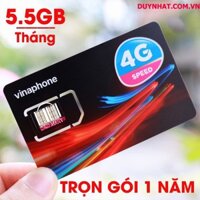 Sim 4G Vinaphone Trọn Gói 1 Năm Miễn Phí Truy Cập 5GB/Tháng Tốc Độ Cao Không Cần Nạp Tiền