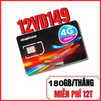 SIM 4G VINAPHONE VD149 TRỌN GÓI 12 THÁNG MIỄN PHÍ NGHE GỌI XÀI MẠNG THẢ GA
